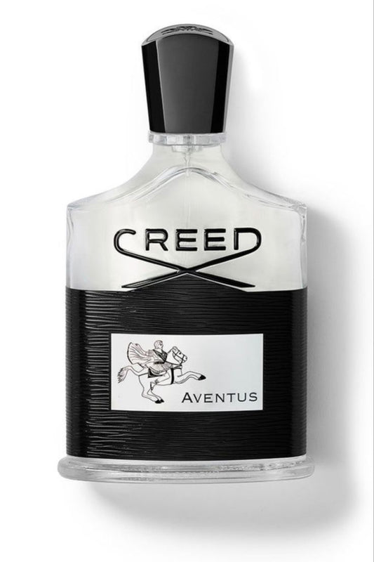 Creed Aventus perfume bottle on a white background
