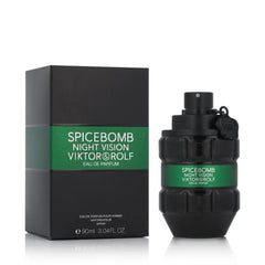 Spicebomb Night Vision Eau de Toilette Viktor&Rolf for men - MANZARA STORE - Perfume Available at MANZARA STORE - VICTOR&ROLF - All Products, Men- Spicebomb Night Vision Eau de Toilette by Viktor&Rolf for Men Product DescriptionSpicebomb Night Vision by Viktor&Rolf is a daring and intense fragrance that captures the essence of bold masculinity with a sophisticated twist. This powerful scent opens with fresh citrus and green notes, then evolves into a warm, spicy heart of pepper and cardamom, finishing with