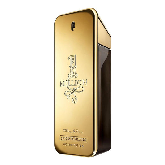 1 Million Eau De Toilette - MANZARA STORE - Perfume Available at MANZARA STORE - Paco Rabanne - 1 Million, All Products, Men, Paco Rabanne- 1 Million Eau De Toilette Product Description: Indulge in the luxurious and captivating essence of 1 Million Eau De Toilette. A bold and sophisticated fragrance designed for the confident man who exudes charisma and charm. Its striking combination of fresh citrus, warm spices, and rich leather creates an unforgettable scent that turns heads wherever you go. Key Notes: T