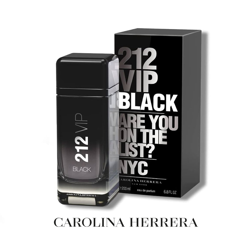 212 VIP Black Carolina Herrera - MANZARA STORE - Perfume Available at MANZARA STORE - Carolina Herrera - All Products, Carolina Herrera, Men- 212 VIP Black Eau De Parfum Product Description: Unleash your bold and charismatic side with 212 VIP Black Eau De Parfum by Carolina Herrera. This daring and magnetic fragrance is designed for the modern man who lives life to the fullest. Featuring an irresistible blend of spicy, aromatic, and sweet notes, it’s the ultimate scent for unforgettable nights and exclusive