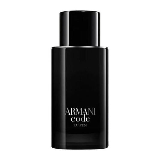 Armani Code Parfum - MANZARA STORE - Perfume Available at MANZARA STORE - Giorgio Armani - All Products, Armani, Men- Product Title: Armani Code Parfum for Men Product Description: Armani Code Parfum is a luxurious and intense fragrance for the modern man who exudes sophistication and charisma. This sensual scent opens with fresh citrus notes, blending seamlessly with spicy nuances of cardamom and leather, creating a bold and captivating opening. The heart reveals a warm, aromatic blend of olive blossom and