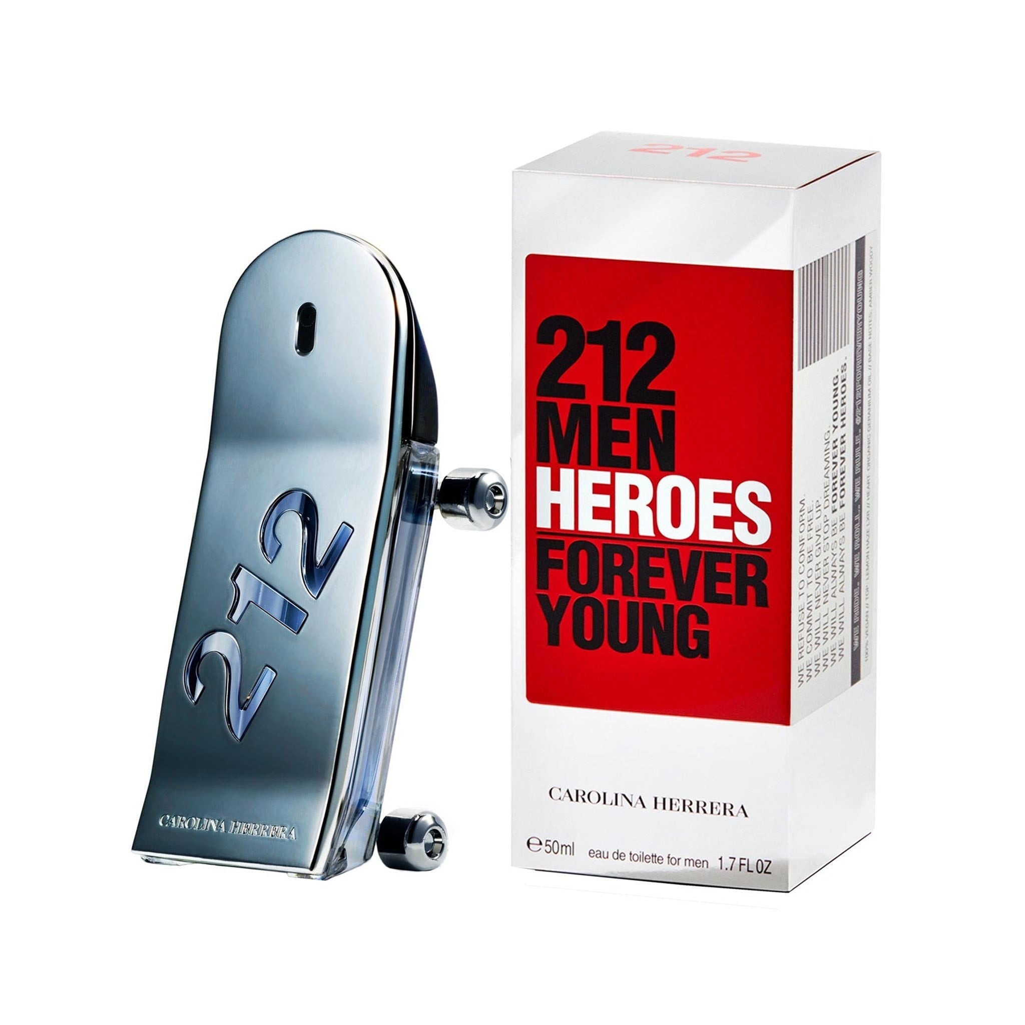 Carolina herrera 212 heroes forever young - Eau De Toilette - MANZARA STORE - Perfume Available at MANZARA STORE - Carolina Herrera - All Products, Carolina Herrera, Men- Carolina Herrera 212 Heroes Forever Young Eau De Toilette Product Description: Celebrate youth, freedom, and authenticity with 212 Heroes Forever Young Eau De Toilette by Carolina Herrera. This vibrant and innovative fragrance combines fruity, aromatic, and woody notes to create an uplifting and energetic scent. Designed for the modern ind