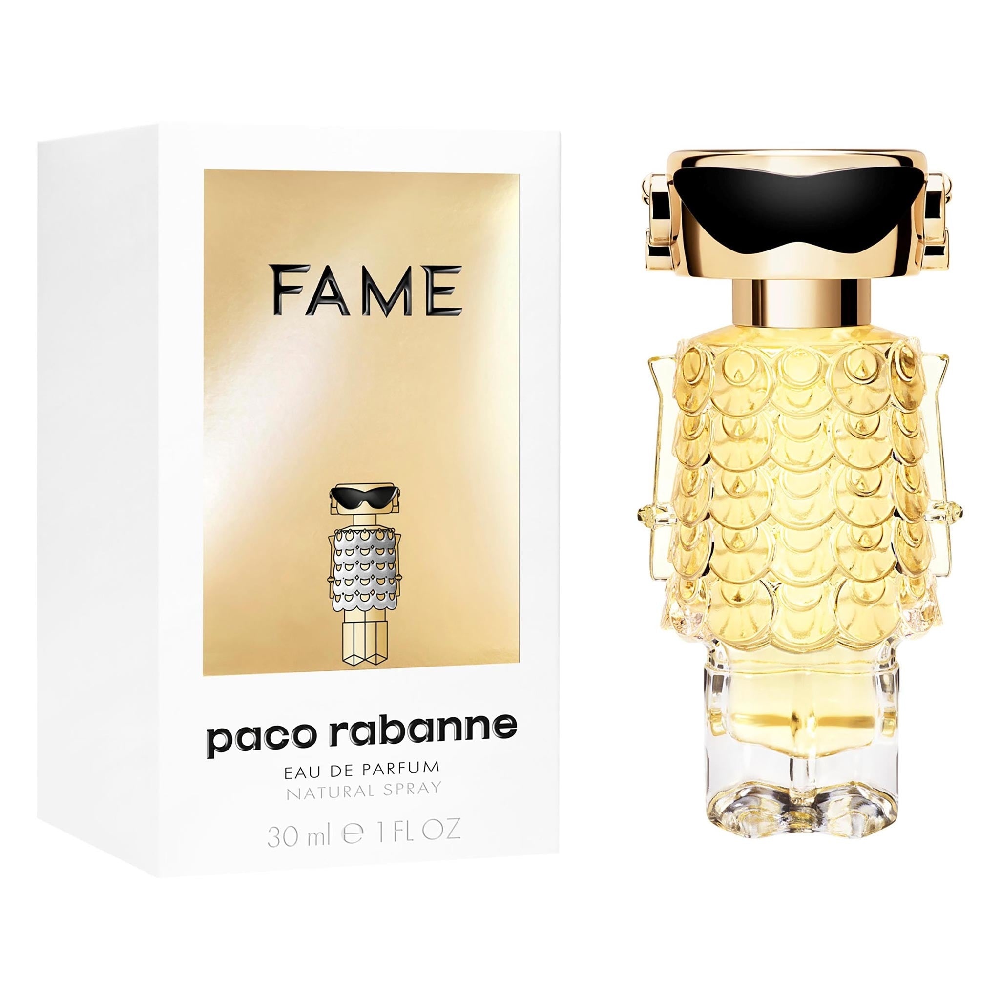 Fame Eau De Parfum For Women - MANZARA STORE - Perfume Available at MANZARA STORE - Paco Rabanne - All Products, Fame, Paco Rabanne, Woman- Fame Eau De Parfum by Paco Rabanne Product Description: Fame Eau De Parfum by Paco Rabanne is a dazzling and modern fragrance that celebrates the spirit of the contemporary woman. Blending luxurious fruity, floral, and creamy notes, this scent is both sensual and playful. Encased in an iconic, futuristic bottle that represents innovation and style, Fame is a must-have f