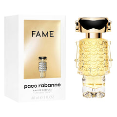 Fame Eau De Parfum For Women - MANZARA STORE - Perfume Available at MANZARA STORE - Paco Rabanne - All Products, Fame, Paco Rabanne, Woman- Fame Eau De Parfum by Paco Rabanne Product Description: Fame Eau De Parfum by Paco Rabanne is a dazzling and modern fragrance that celebrates the spirit of the contemporary woman. Blending luxurious fruity, floral, and creamy notes, this scent is both sensual and playful. Encased in an iconic, futuristic bottle that represents innovation and style, Fame is a must-have f