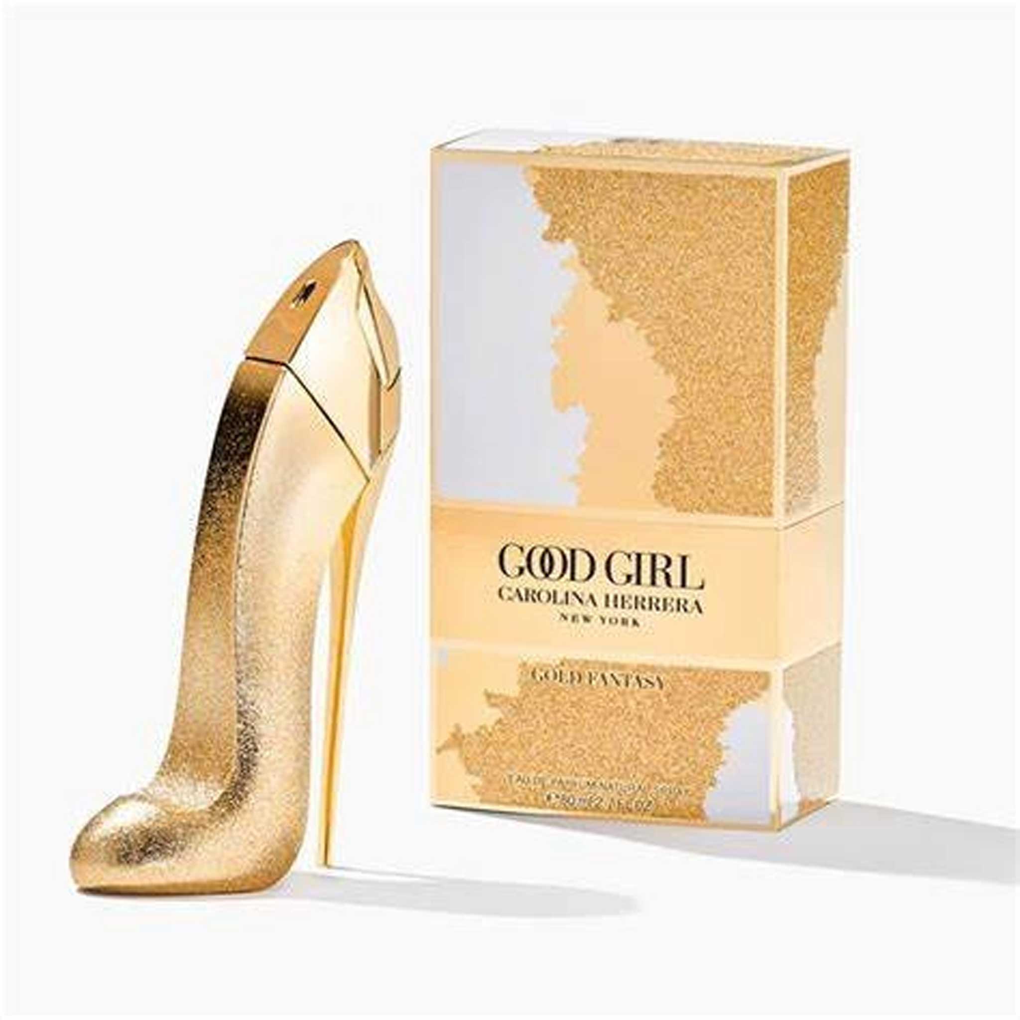 Good Girl Gold Fantasy - MANZARA STORE - Perfume Available at MANZARA STORE - Carolina Herrera - All Products, Carolina Herrera, Good Girl, Woman- Good Girl Gold Fantasy Eau De Parfum by Carolina Herrera Product Description: Good Girl Gold Fantasy Eau De Parfum by Carolina Herrera is a luxurious and captivating fragrance that celebrates opulence and sophistication. With its dazzling golden bottle, this fragrance evokes a sense of glamour and bold femininity. A refined twist on the iconic Good Girl, it combi