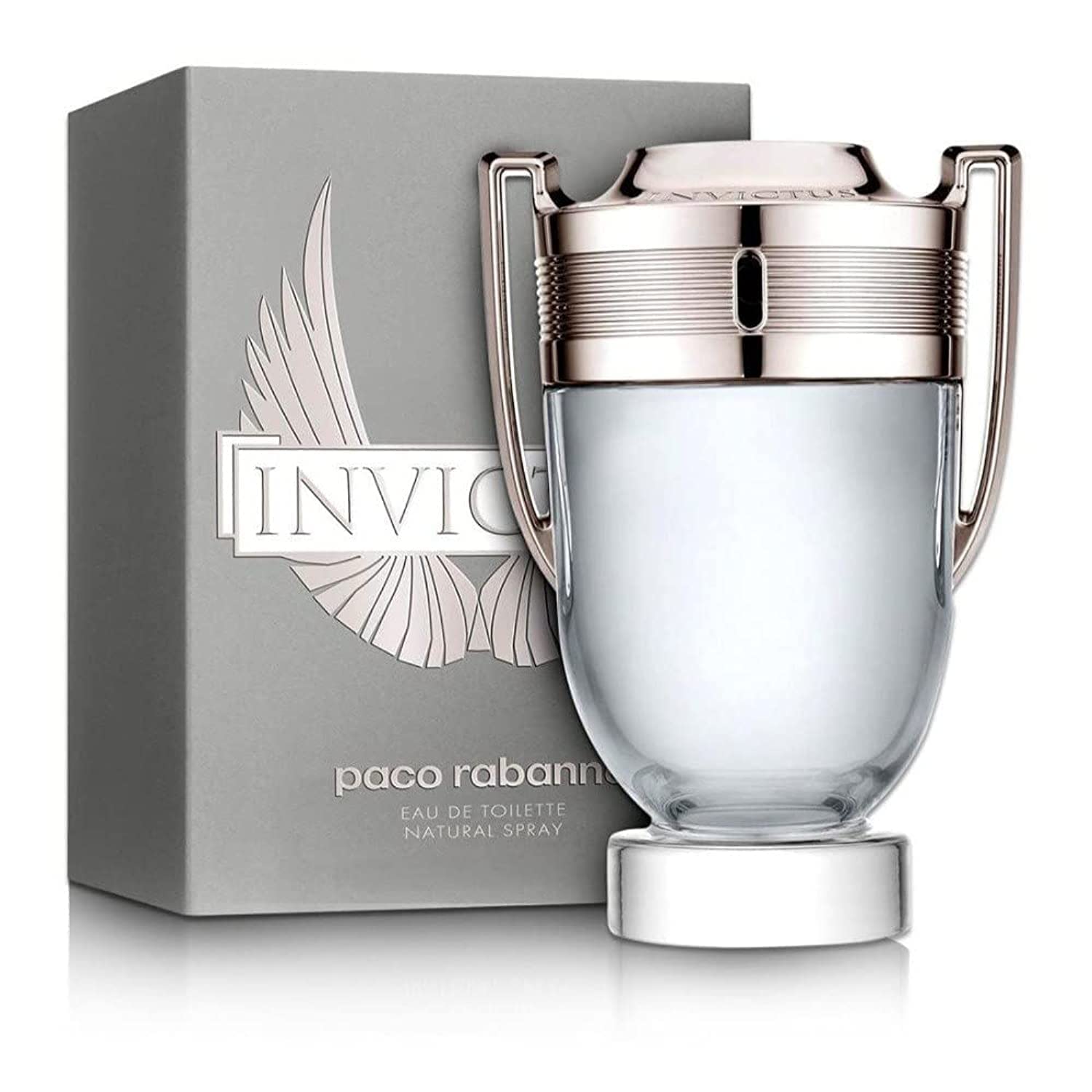 Invictus Paco Rabanne - MANZARA STORE - Perfume Available at MANZARA STORE - Paco Rabanne - All Products, Men, Paco Rabanne- Invictus by Paco Rabanne: Product Title: Invictus Eau De Toilette by Paco Rabanne Product Description: Invictus is a bold, vibrant fragrance designed for the man who embodies strength, power, and success. Launched in 2013, this fragrance perfectly balances freshness with a deeper, woody base. It represents the spirit of a champion, encapsulating an athletic and victorious personality.