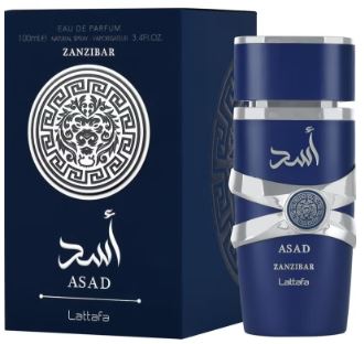 Lattafa - Asad Zanzibar For Men - MANZARA STORE - Perfume Available at MANZARA STORE - Lattafa - Lattafa, Men- Lattafa - Asad Zanzibar Product Description Lattafa Asad Zanzibar is a sophisticated and exotic fragrance that evokes the spirit of the vibrant Zanzibar islands. With a rich blend of spicy, woody, and aromatic notes, this fragrance is designed for the adventurous man who craves a deep, captivating scent. Its complex composition makes it perfect for both formal and casual occasions, offering a long-