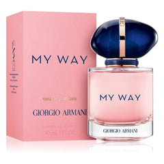 My Way Eau de Parfum for Women by Giorgio Armani - MANZARA STORE - Perfume Available at MANZARA STORE - Giorgio Armani - All Products, Giorgio Armani, My Way, Woman- Product TitleMy Way Eau de Parfum for Women by Giorgio Armani Product DescriptionMy Way by Giorgio Armani is a bold and elegant fragrance that embodies the spirit of exploration and individuality. This sophisticated scent opens with fresh and zesty notes of orange blossom and bergamot, blending seamlessly with the floral heart of tuberose and j