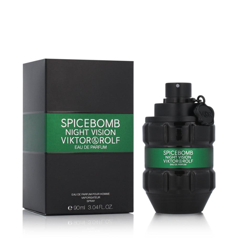 Spicebomb Night Vision Eau de Toilette Viktor&Rolf for men - MANZARA STORE - Perfume Available at MANZARA STORE - VICTOR&ROLF - All Products, Men- Spicebomb Night Vision Eau de Toilette by Viktor&Rolf for Men Product DescriptionSpicebomb Night Vision by Viktor&Rolf is a daring and intense fragrance that captures the essence of bold masculinity with a sophisticated twist. This powerful scent opens with fresh citrus and green notes, then evolves into a warm, spicy heart of pepper and cardamom, finishing with 