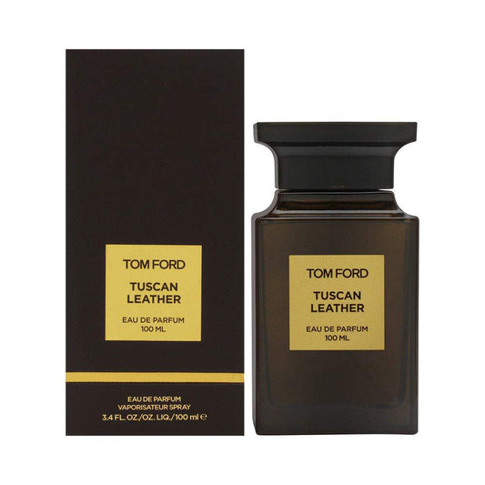 Tom Ford Tuscan Leather - MANZARA STORE - Perfume Available at MANZARA STORE - Tom Ford - All Products, Men, Tom Ford, Unisex, Woman- Tuscan Leather Eau de Parfum by Tom Ford Product Description: Tuscan Leather by Tom Ford is a luxurious and opulent fragrance that captures the essence of sophisticated masculinity. This bold scent opens with a rich blend of saffron and raspberry, offering a fruity yet spicy opening. The heart reveals a deep leather accord complemented by floral notes of jasmine, creating a r