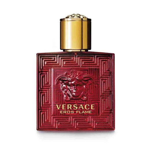 Versace Eros Flame Edp - MANZARA STORE - Perfume Available at MANZARA STORE - Versace - All Products, Men, Versace- Product Description: Versace Eros Flame Eau de Parfum ignites passion and intensity with its bold and captivating blend of citrus, spicy, and woody notes. This fiery fragrance opens with sparkling Italian mandarin, black pepper, and rosemary, transitioning into a warm heart of pepperwood and geranium. The base delivers depth with cedarwood, patchouli, and tonka bean. Designed for the modern ma